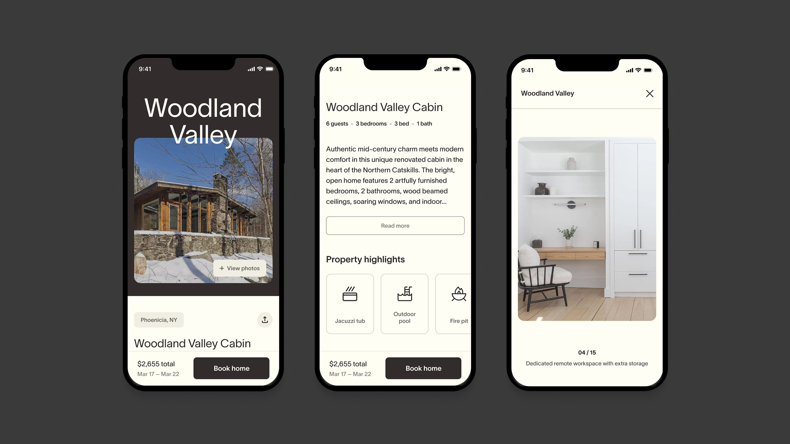 Select property detail screens